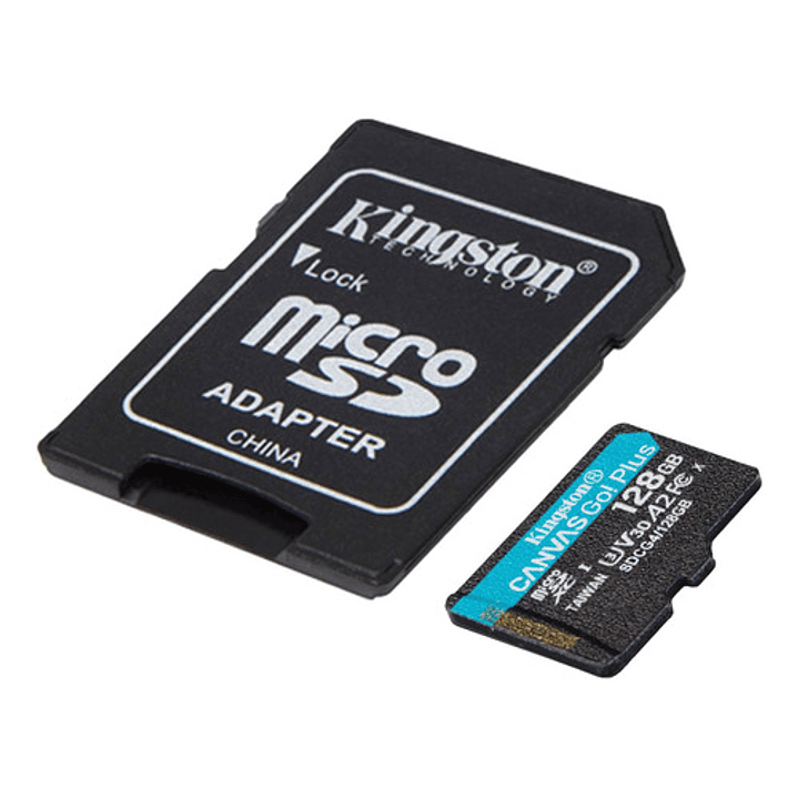 Tarjeta Kingston Canvas Go Plus 128gb Con Adaptador Sd 2