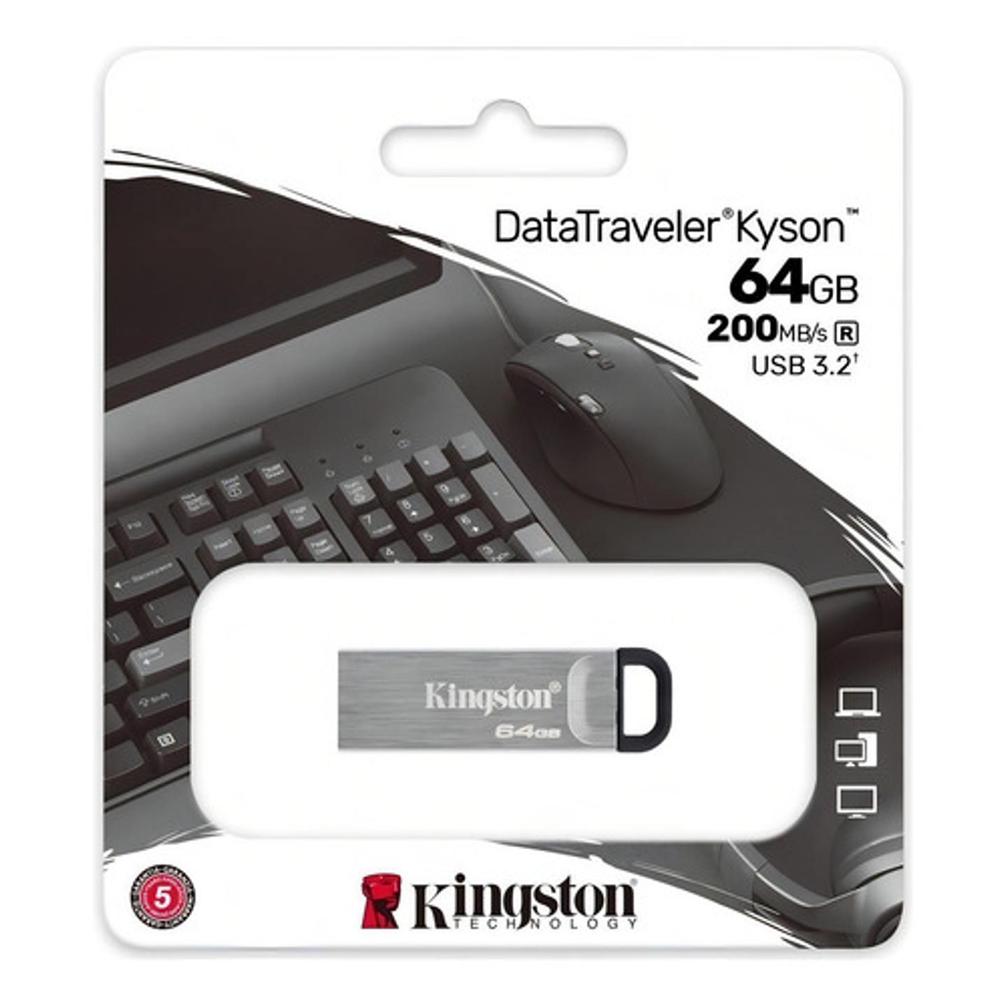 Kingston Usb 3.2 Gen 1 Pen Drive 64gb Metal Negro 3
