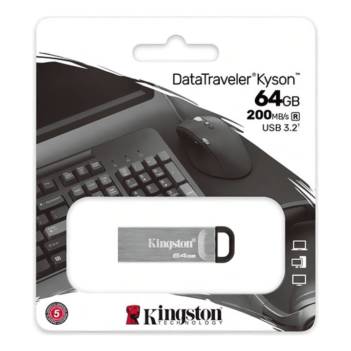 Kingston Usb 3.2 Gen 1 Pen Drive 64gb Metal Negro 3