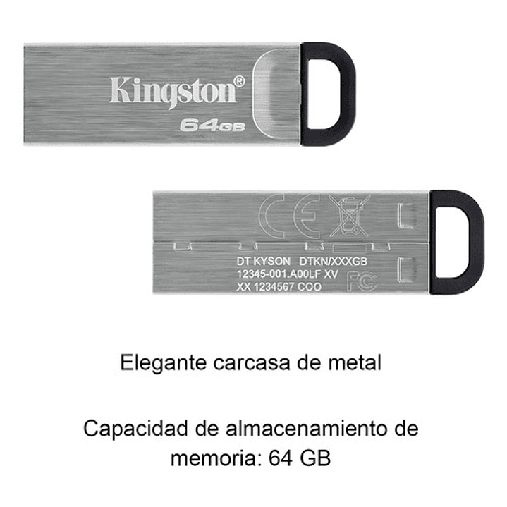 Kingston Usb 3.2 Gen 1 Pen Drive 64gb Metal Negro 5