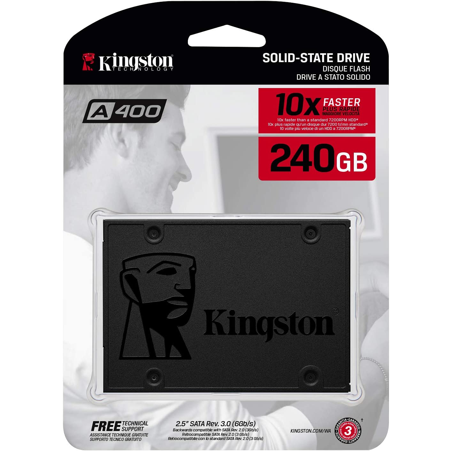 Disco Duro Sólido Kingston A400 240 GB SATA3 25″ 1