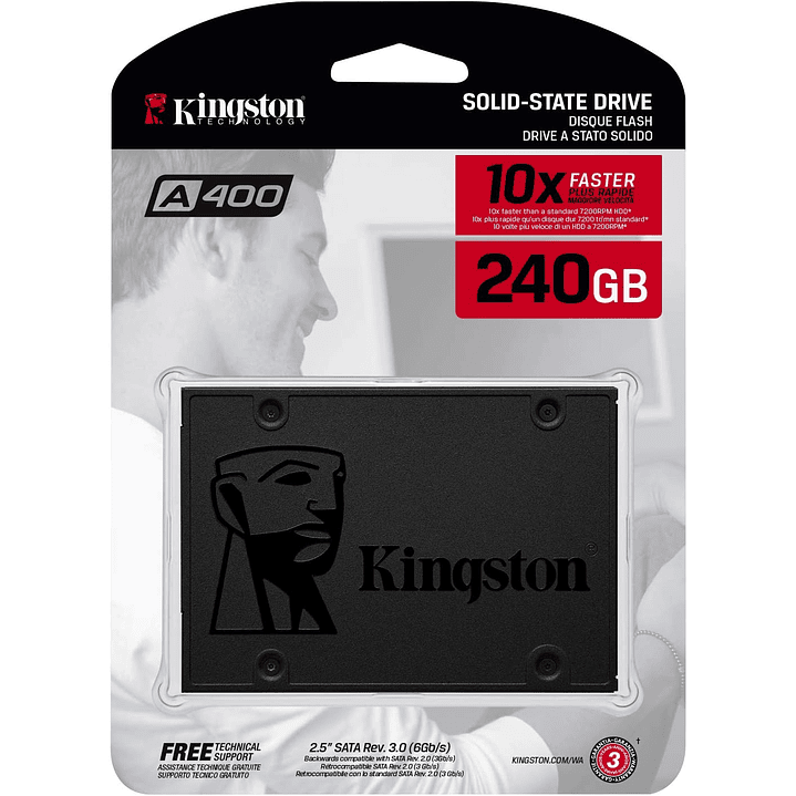 Disco Duro Sólido Kingston A400 240 GB SATA3 25″ 1