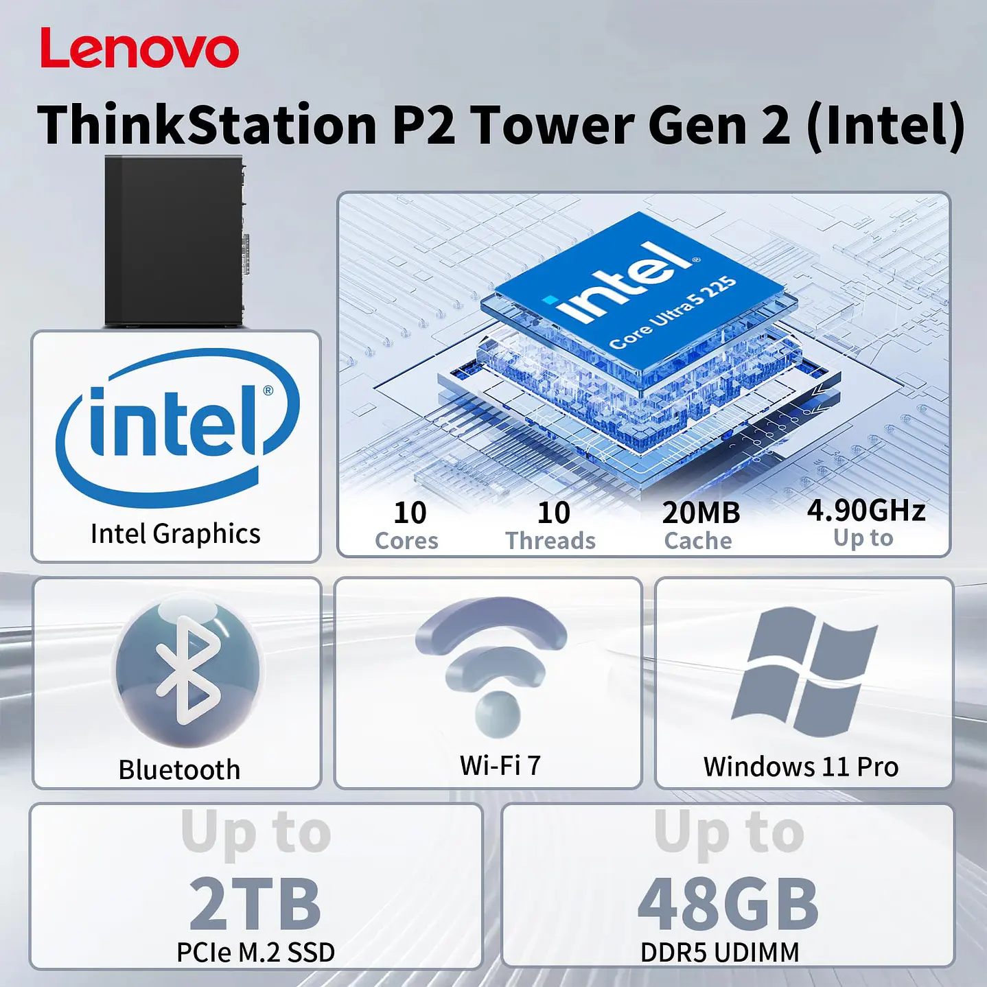 Workstation Lenovo ThinkStation P2 Tower Intel Core i7-14700 16GB RAM 1TB SSD W11P 2