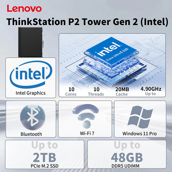 Workstation Lenovo ThinkStation P2 Tower Intel Core i7-14700 16GB RAM 1TB SSD W11P 2