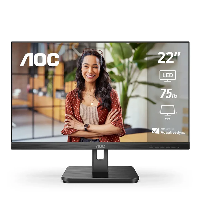 Monitor AOC 22E2HM de 21.5“ (VA, Full HD, 75Hz, HDMI+VGA, Vesa) 1