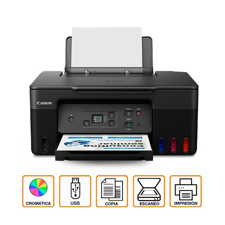 Impresora Multifuncional Canon PIXMA G2170 MegaTank Tinta Continua Color USB 1