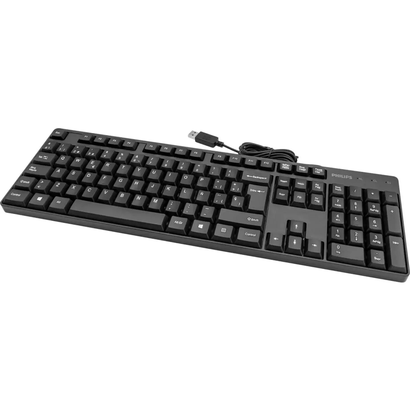 Teclado Alámbrico USB Philips SPK6254 Serie 200 Negro 1