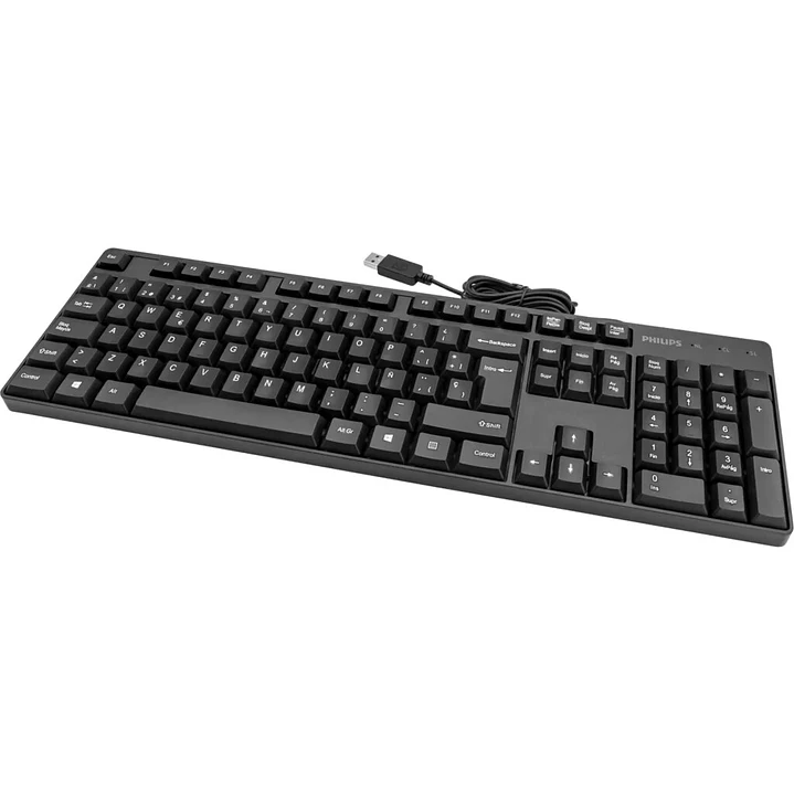 Teclado Alámbrico USB Philips SPK6254 Serie 200 Negro 1