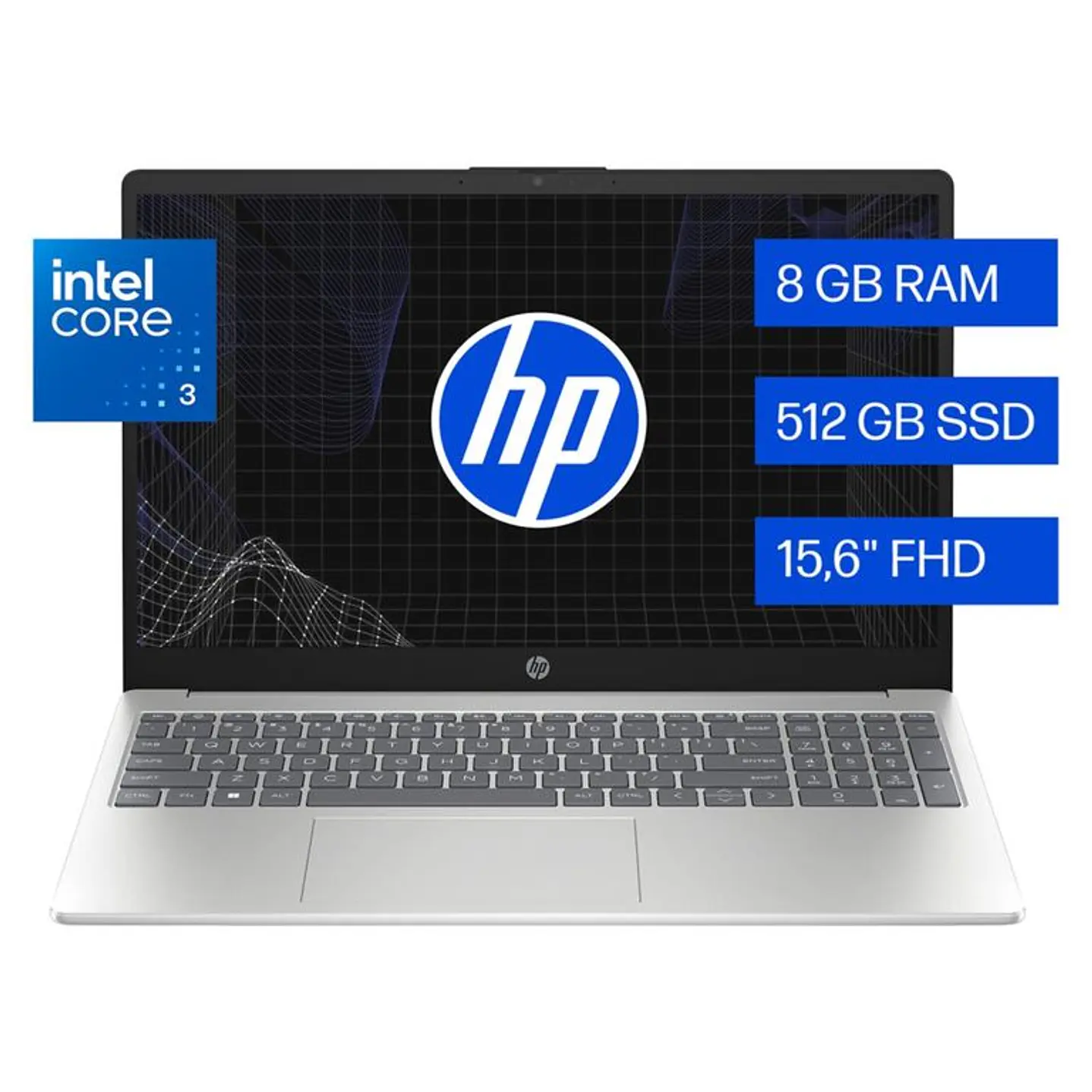 Notebook HP 15-fd0331la Intel Core 3-L33 8GB RAM 512GB SSD 15.6
