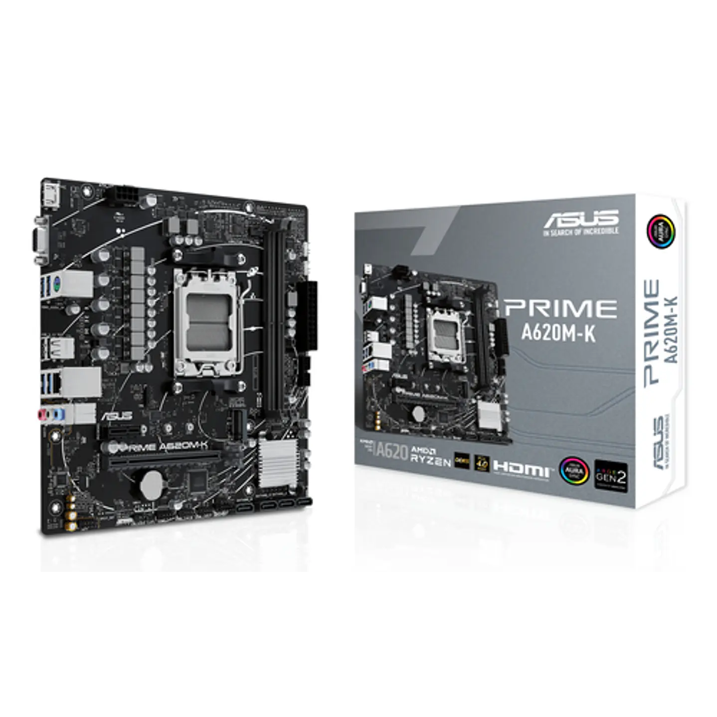 Placa Madre ASUS Prime A620M-K AM5 DDR5 Micro ATX HDMI M.2 1