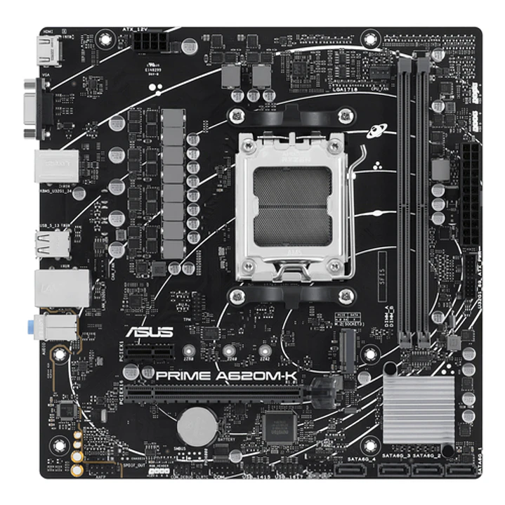 Placa Madre ASUS Prime A620M-K AM5 DDR5 Micro ATX HDMI M.2 2