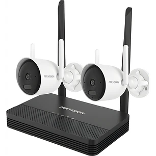 Kit Cámaras Wi-Fi Hikvision NVS 4 Canales + 2 Cámaras Bullet 2MP H.265 microSD hasta 512GB (NKS422WBH)