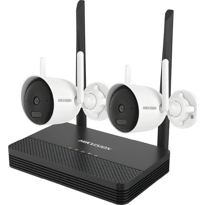 Kit Cámaras Wi-Fi Hikvision NKS422WBH NVS 4 Canales + 2 Cámaras Bullet 2MP H.265 microSD hasta 512GB 2