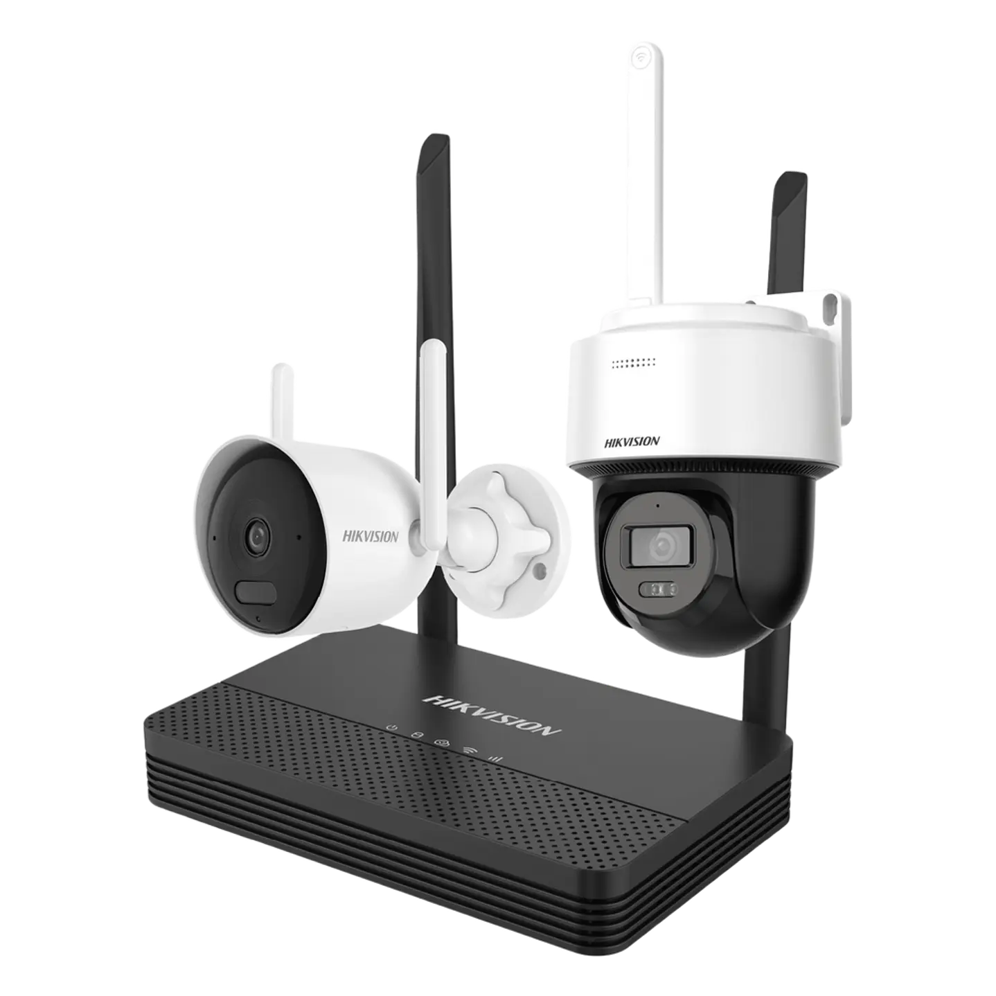 Kit Cámaras Wi-Fi Hikvision NKS422WBPH NVS 4 Canales + Bullet 2MP + Domo PT 2MP Audio Bidireccional 1
