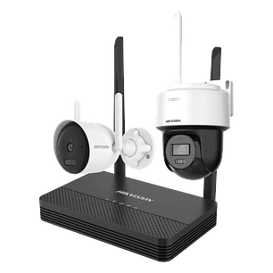 Kit Cámaras Wi-Fi Hikvision NVS 4 Canales + Bullet 2MP + Domo PT 2MP Audio Bidireccional (NKS422WBPH)