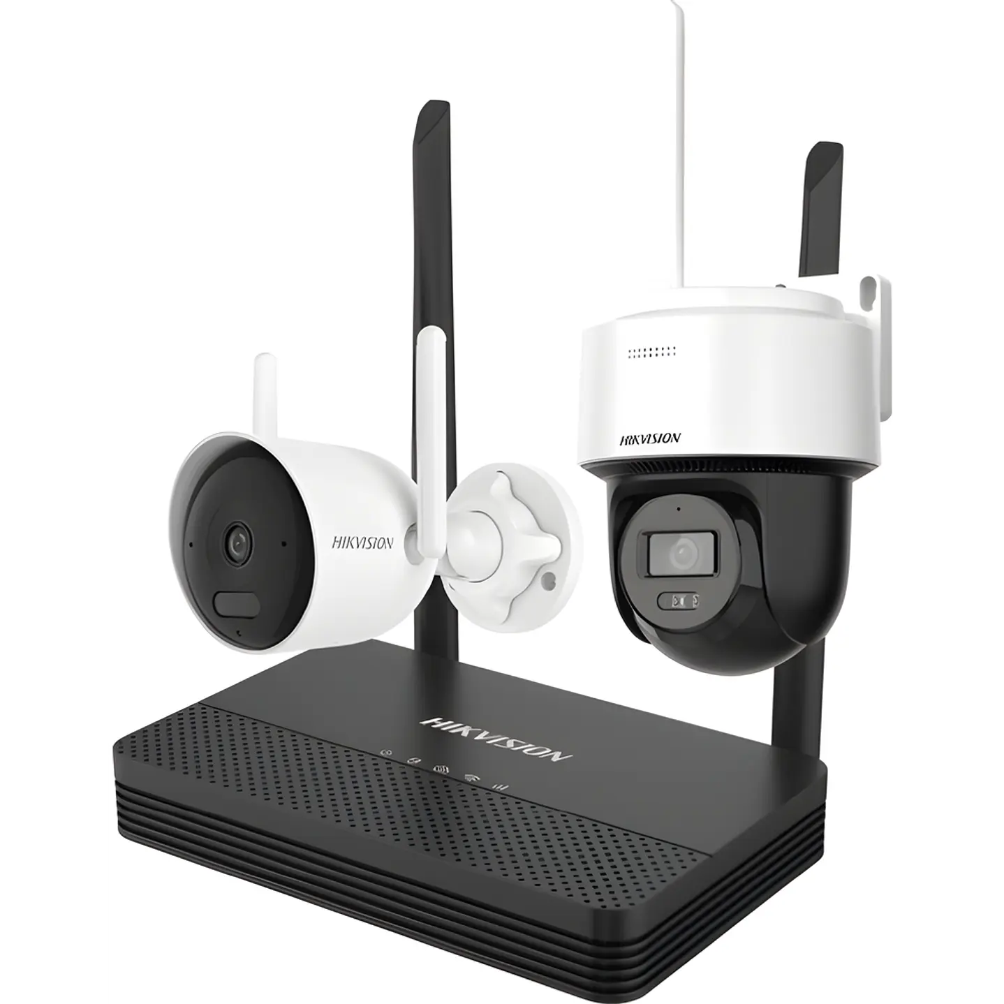 Kit Cámaras Wi-Fi Hikvision NKS422WBPH NVS 4 Canales + Bullet 2MP + Domo PT 2MP Audio Bidireccional 2