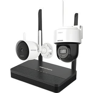 Kit Cámaras Wi-Fi Hikvision NVS 4 Canales + Bullet 2MP + Domo PT 2MP Audio Bidireccional (NKS422WBPH)