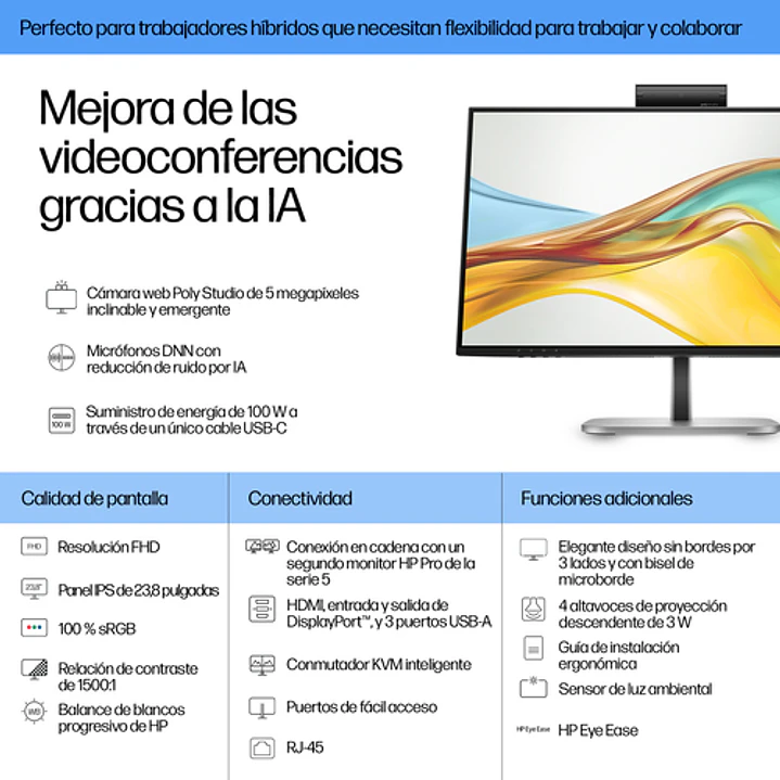 Monitor HP Serie 5 Pro 524pm 23.8