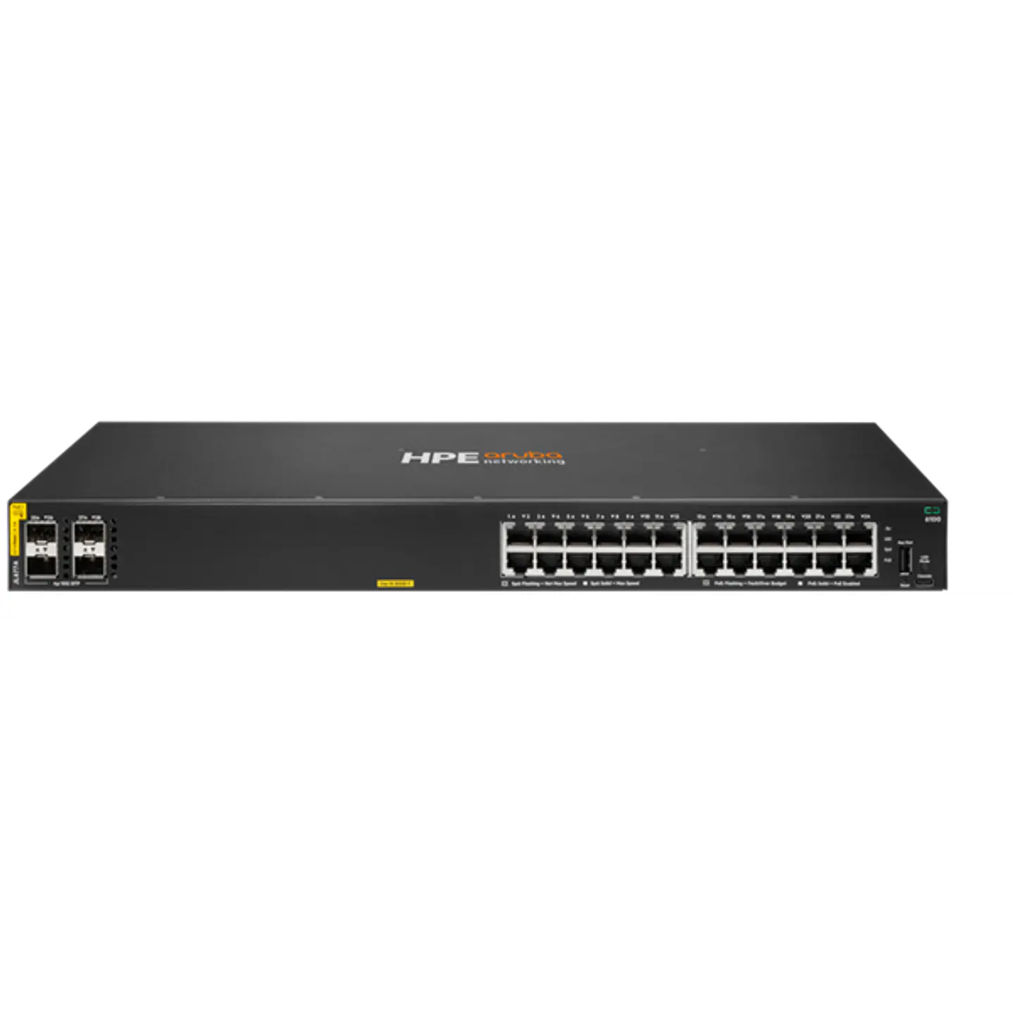 Switch HPE Aruba CX 6100 24G Class4 PoE 4SFP+ 370W JL677A Administrable 24 Puertos 1