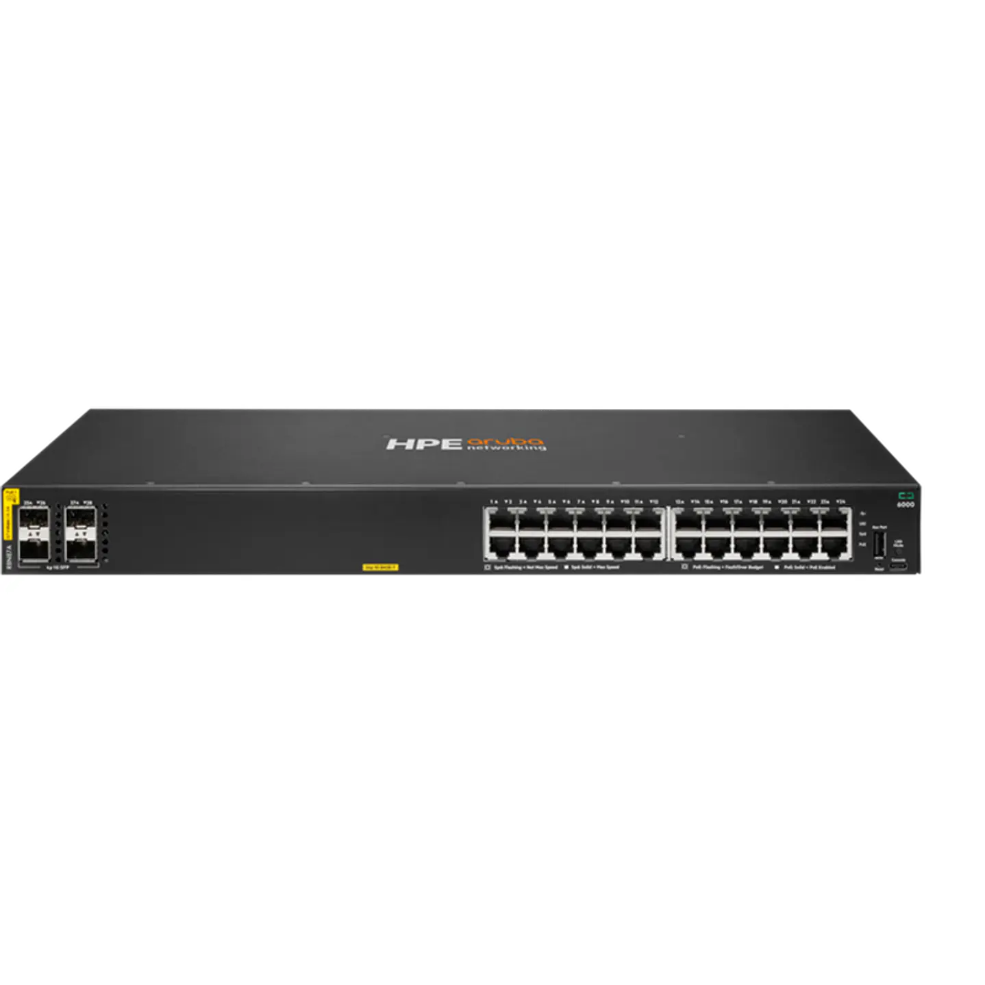 Switch HPE Aruba CX 6000 24G Class4 PoE 4SFP 370W R8N87A Administrable 24 Puertos 1