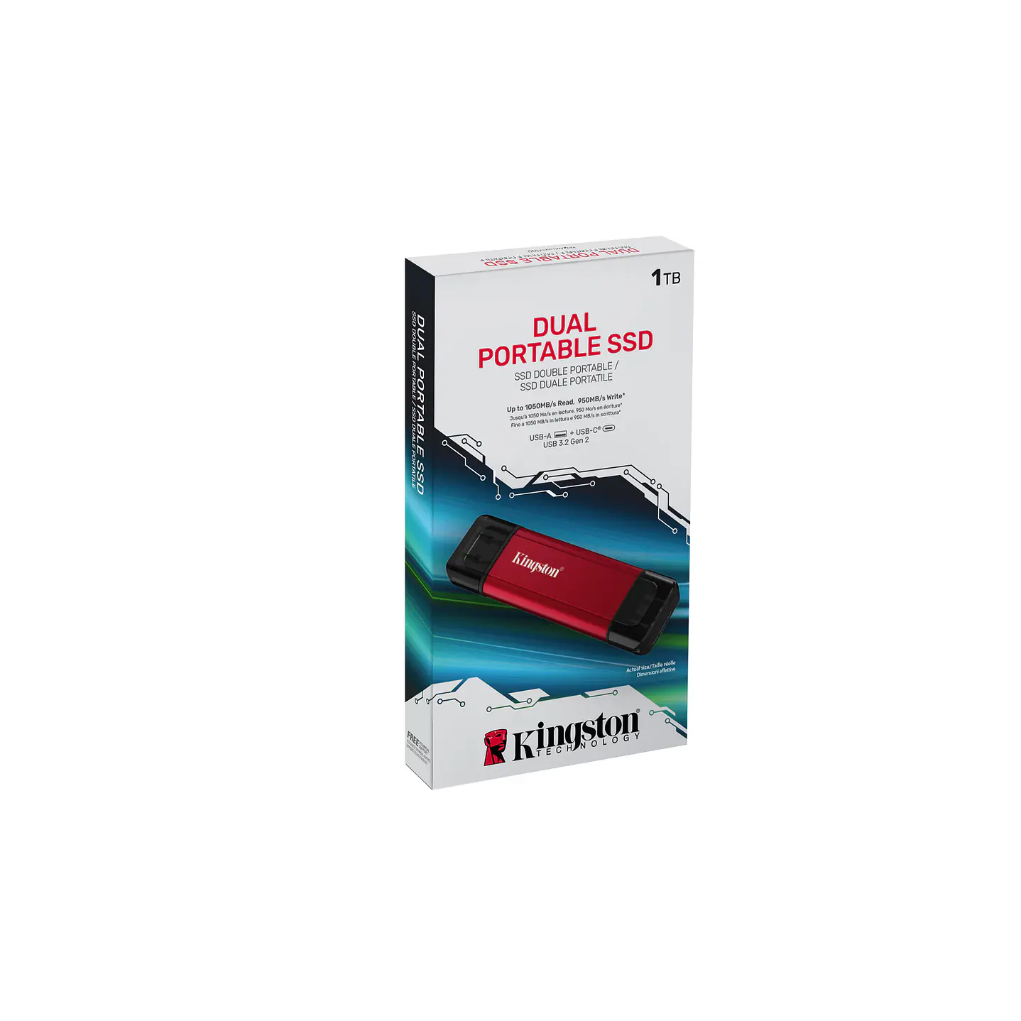 Kingston SSD Externo 1TB DUAL USB-A/C 5