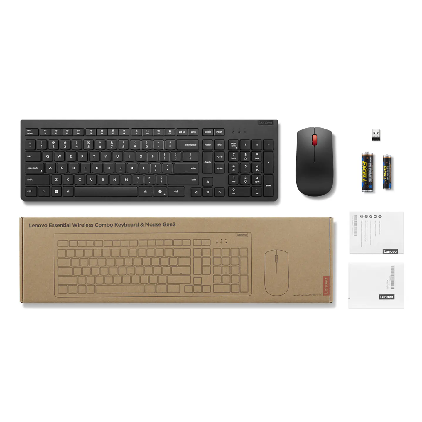 Combo Teclado y Mouse Inalámbrico Lenovo Essential Gen 2 Español Latinoamérica Tecla Copilot Negro 3