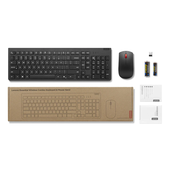 Combo Teclado y Mouse Inalámbrico Lenovo Essential Gen 2 Español Latinoamérica Tecla Copilot Negro 3
