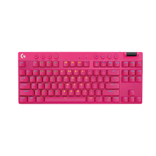 Teclado Gamer Inalámbrico Logitech PRO X TKL LIGHTSPEED Magenta (Rosado) Tactile Inglés US (920-012154)