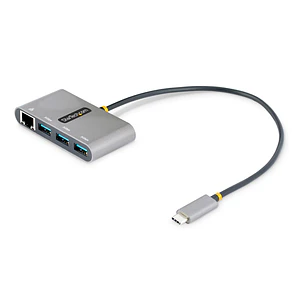 Hub USB-C StarTech.com 3 Puertos USB-A 5Gbps + Gigabit Ethernet Portátil Cable 30 cm (HB30C3A1GEA2)