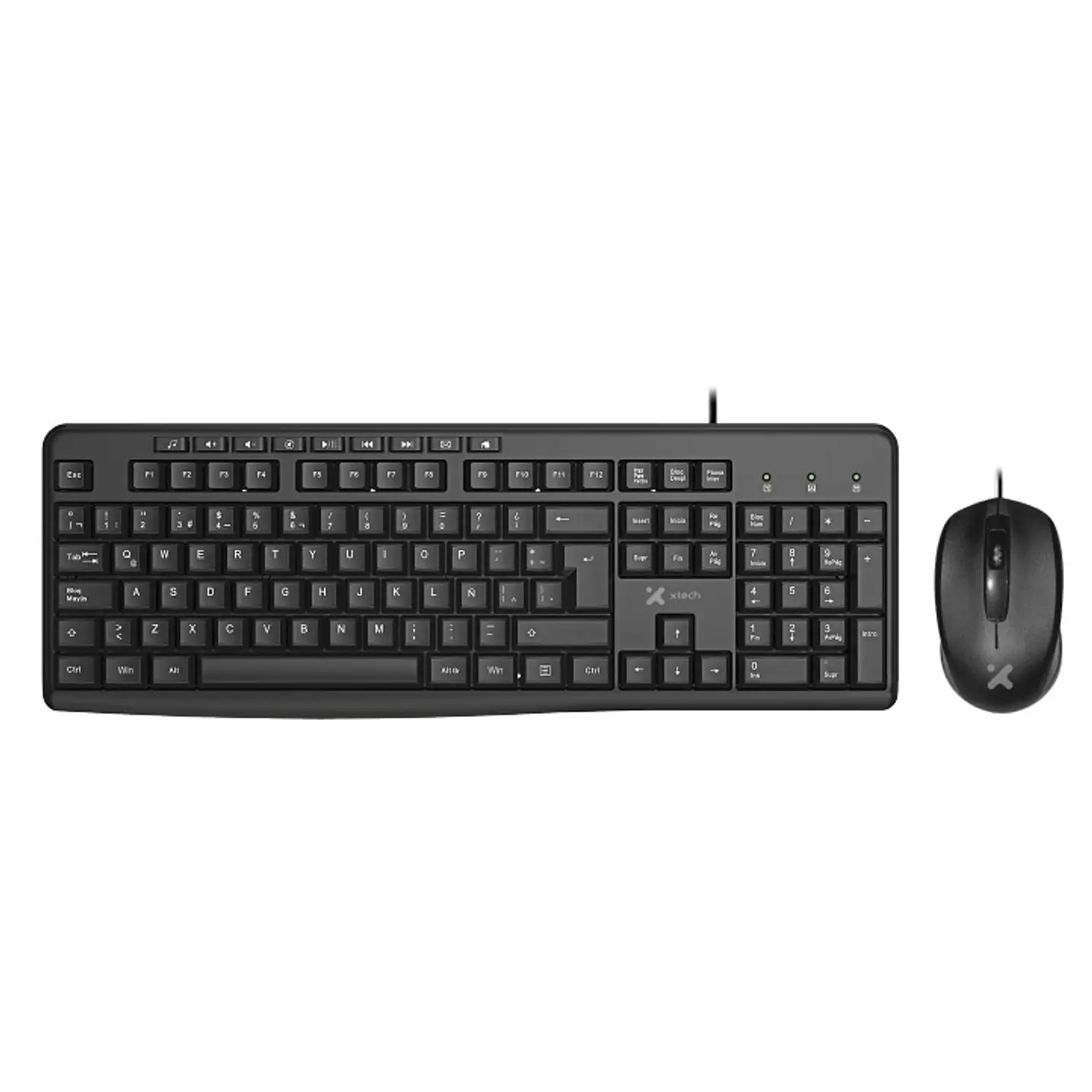 Kit Teclado y Mouse Xtech XTK-302S Alámbrico USB Español Multimedia 1