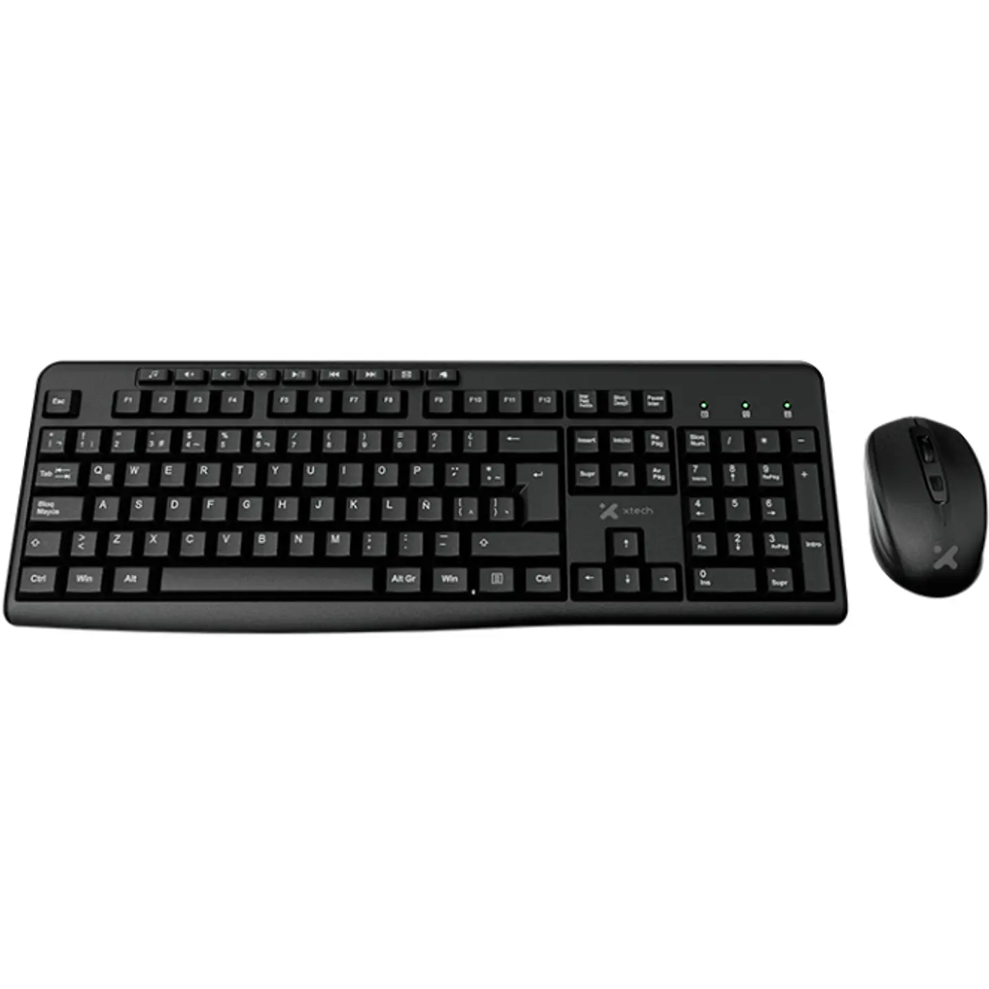 Kit Teclado y Mouse Inalámbrico Xtech XTK-311S 2.4 GHz Español Multimedia 1600 DPI 1