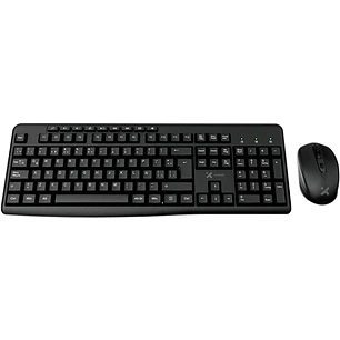 Kit Teclado y Mouse Inalámbrico Xtech 2.4 GHz Español Latinoamericano Multimedia 1600 DPI Negro (XTK-311S)