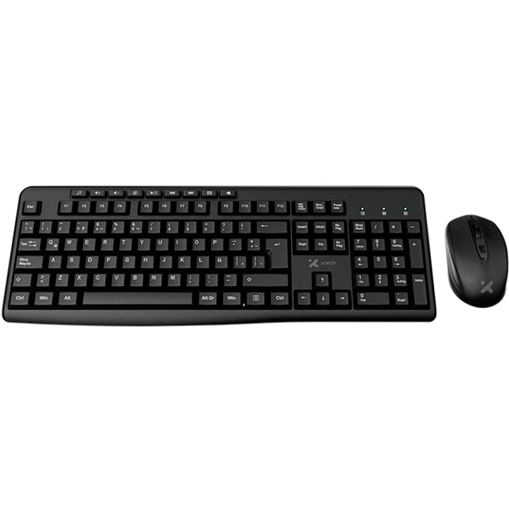 Kit Teclado y Mouse Inalámbrico Xtech XTK-311S 2.4 GHz Español Multimedia 1600 DPI 1
