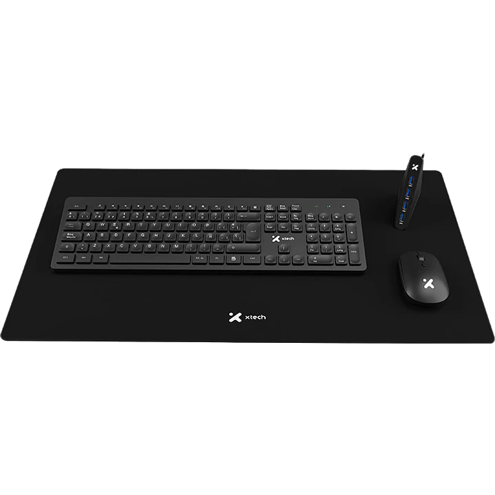 Kit Teclado y Mouse Inalámbrico Xtech XTK-320S Español con Mousepad XL y Hub USB 3.0 4 Puertos 1