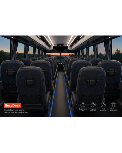 Soporte para Celular con Cargador USB Integrado para Buses - EasyDock USB ORBE