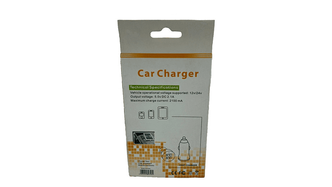 Cargador Para Auto Usb Doble 12 Volt Usb 1.1 A Y Usb 2.1 A 2