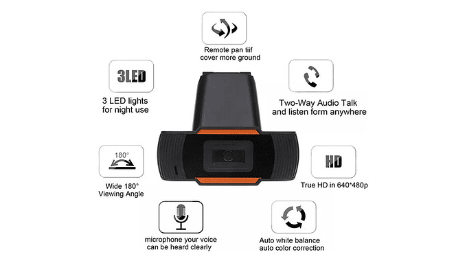 Cámara Web Con Micrófono Incorporado Jack 3.5mm Hd 480p Usb 6