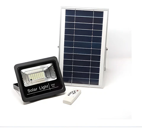 Kit Proyector 25w Panel Solar  Soporte Y Control Remoto