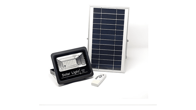 Kit Proyector 25w Panel Solar  Soporte Y Control Remoto 1