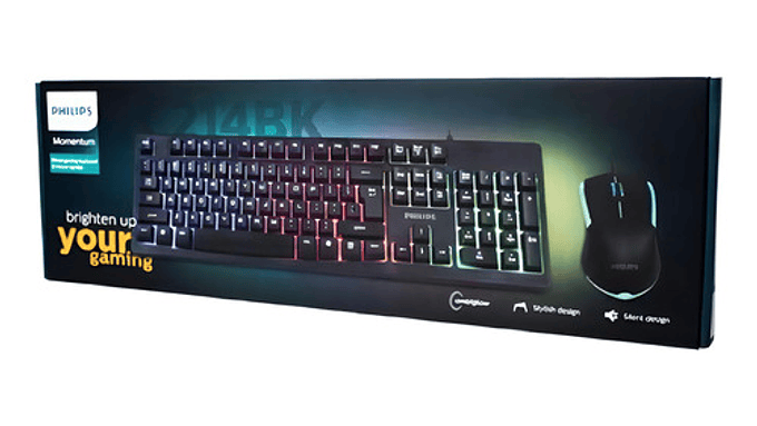 Kit Gamer Teclado + Mouse Philips Led C214bk Color Del Teclado Negro 2
