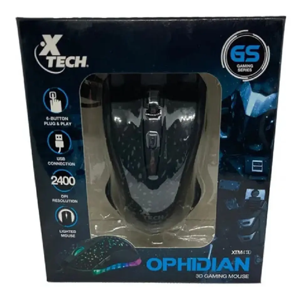 Mouse Gamer 3d Xtech Ophidian Xtm-410 - Usb - 2400dpi Color Negro 4