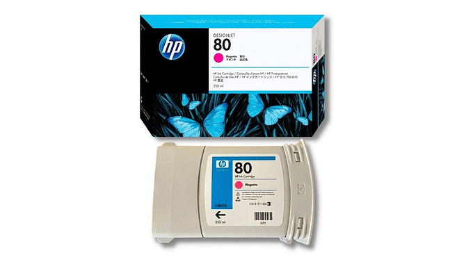 Hp Cartucho # 80 Magenta 350ml- Designjet 1050/1055 1