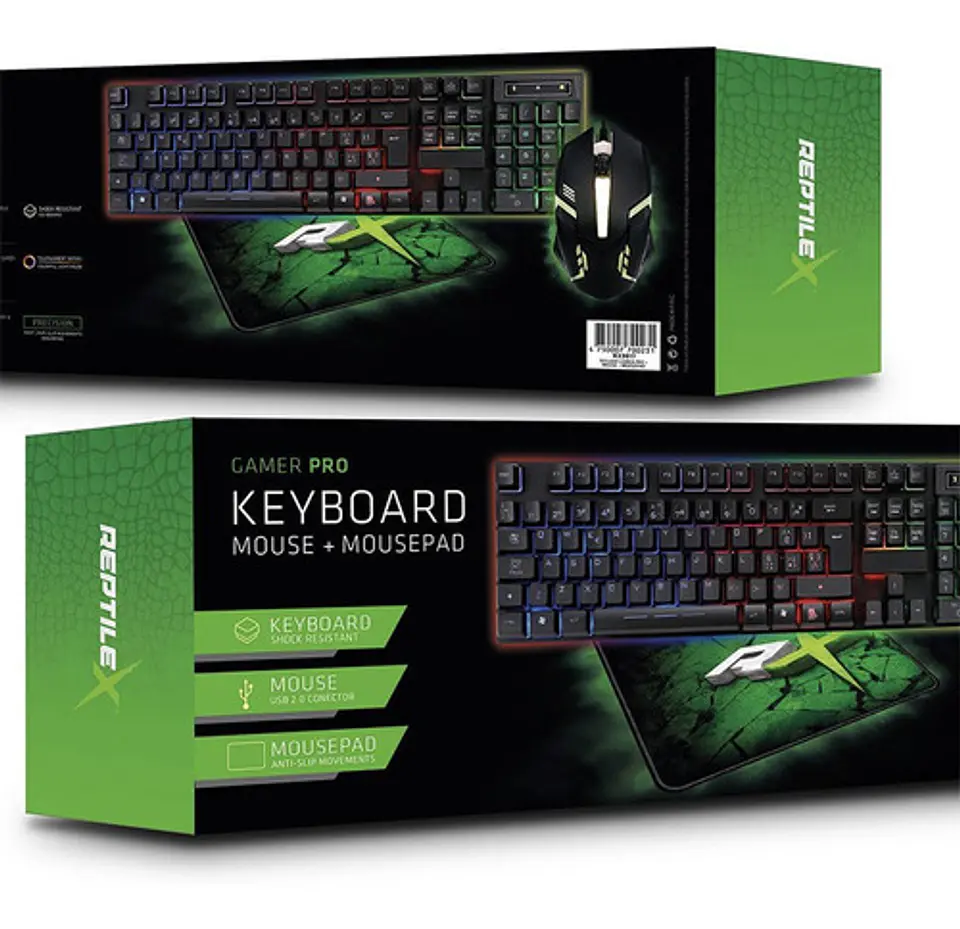 Kit Gamer Premium Reptilex Gamer Teclado , Mouse Y Padmouse 4