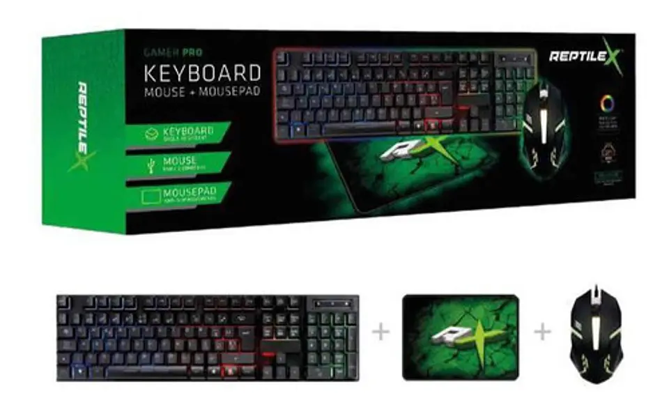Kit Gamer Premium Reptilex Gamer Teclado , Mouse Y Padmouse 5