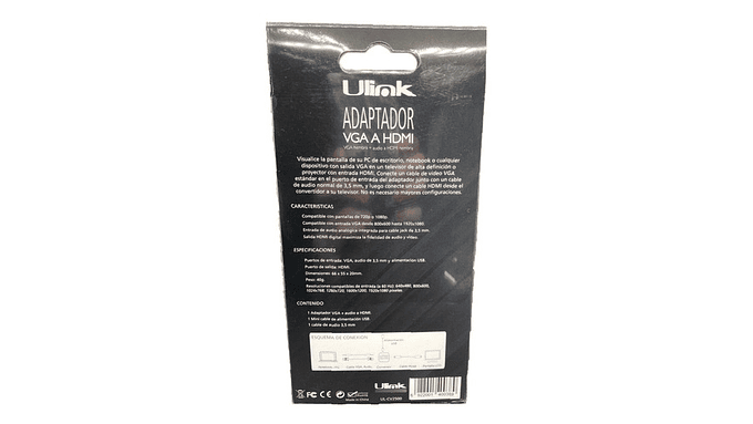 Conversor Adaptador Hdmi A Vga Ulink Ul-cv2500 3