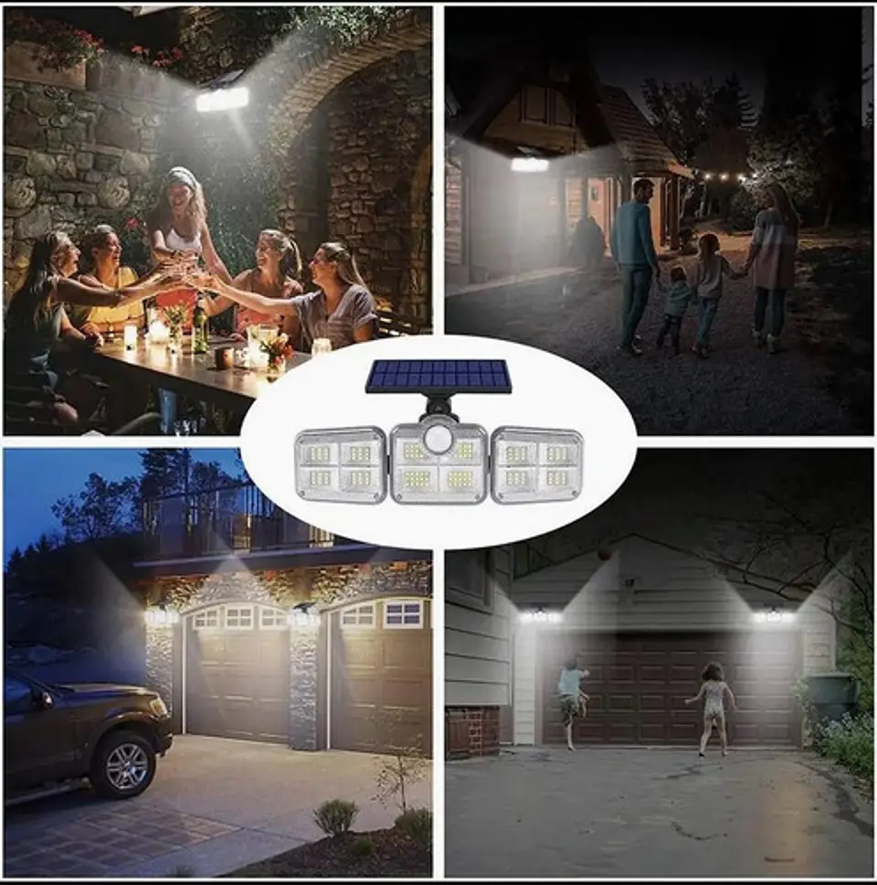 Foco Solar Sensor De Movimientos Con Control Remoto 3