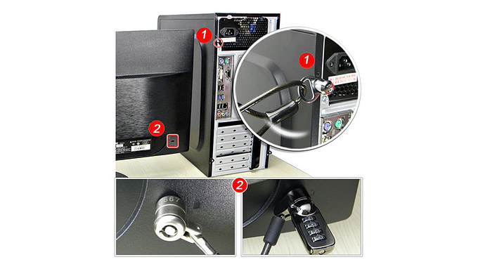 Cerradura De Seguridad Antirrobo Interno Para Pc Torre 5