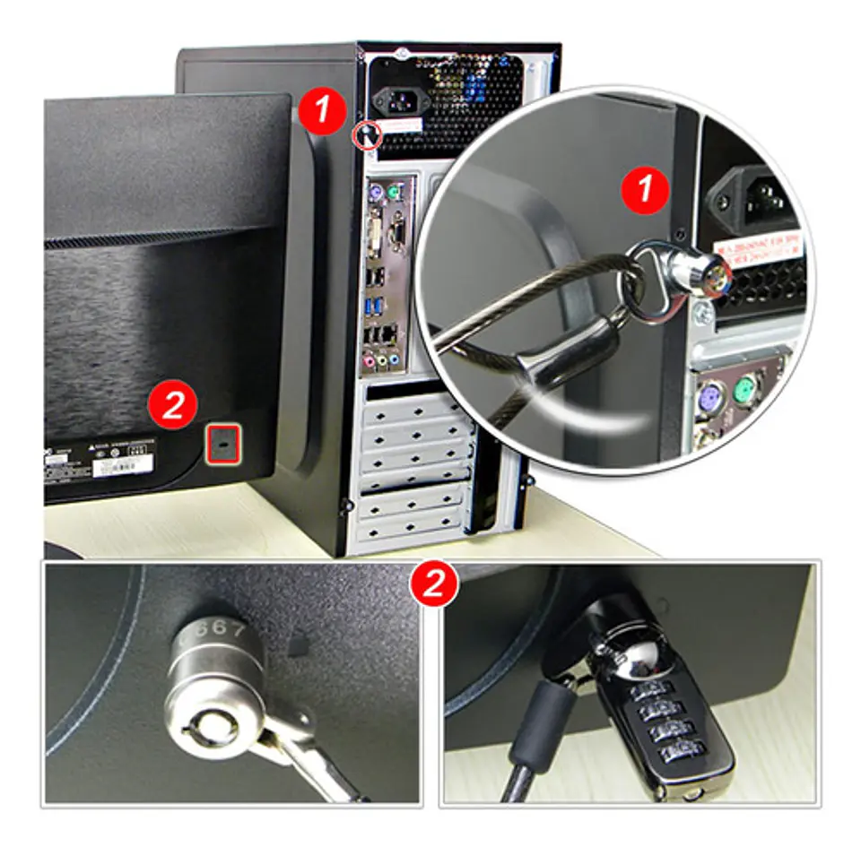 Cerradura De Seguridad Antirrobo Interno Para Pc Torre 5