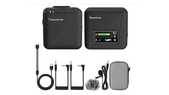 Microfono Inalambrico Audio Profesional Con Reducción Ruido 2