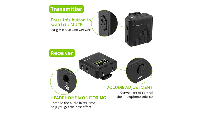 Microfono Inalambrico Audio Profesional Con Reducción Ruido 4
